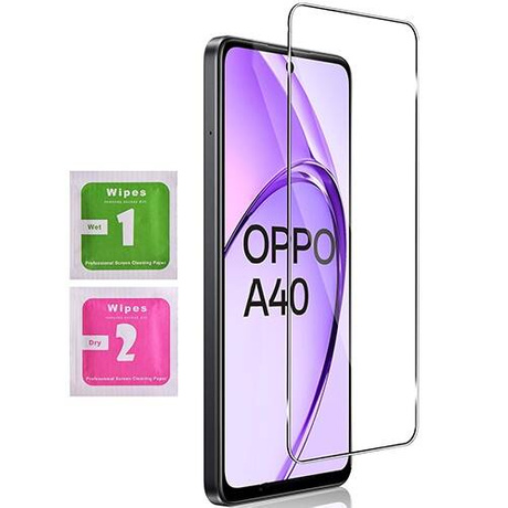 Etui do Oppo A40 / A40m SKÓRZANE SKIN + SZKŁO HARTOWANE