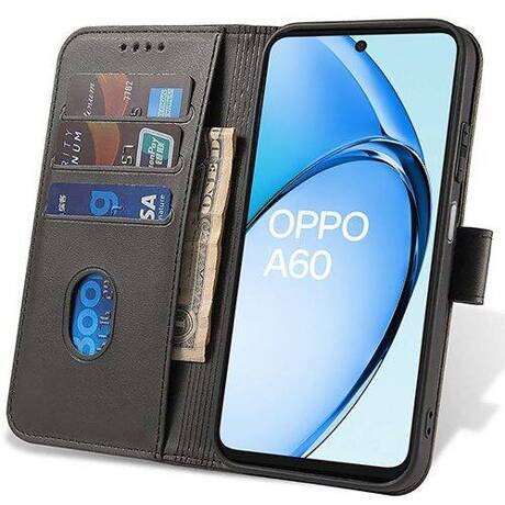 Etui do Oppo A60 SKÓRZANE SKIN + SZKŁO HARTOWANE