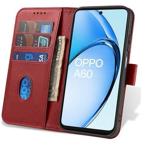 Etui do Oppo A60 SKÓRZANE SKIN + SZKŁO HARTOWANE