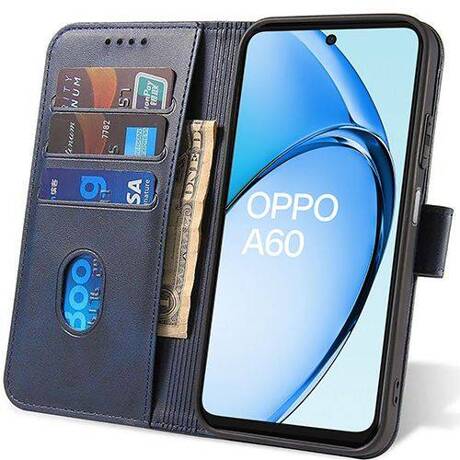 Etui do Oppo A60 SKÓRZANE SKIN + SZKŁO HARTOWANE