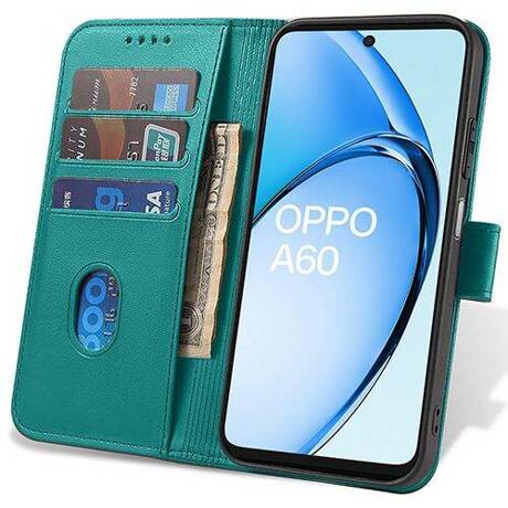 Etui do Oppo A60 SKÓRZANE SKIN + SZKŁO HARTOWANE