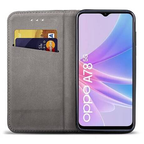 Etui do Oppo A78 5G / A58 5G skórzane magnetyczne z klapką + SZKŁO HARTOWANE