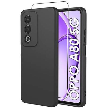 Etui do Oppo A80 5G SILICONE CASE + SZKŁO