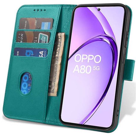 Etui do Oppo A80 5G SKÓRZANE SKIN + SZKŁO HARTOWANE