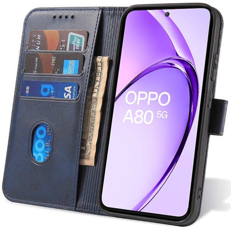 Etui do Oppo A80 5G SKÓRZANE SKIN + SZKŁO HARTOWANE