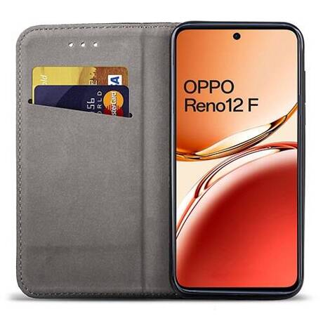 Etui do Oppo Reno 12F 5G / 12 FS 5G SMART MAGNET CASE + SZKŁO HARTOWANE