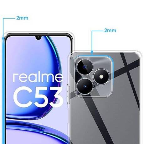 Etui do Realme C53 / C51 WZMACNIANE 360° CLEAR CASE + SZKŁO HARTOWANE