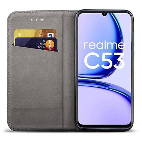 Etui do Realme C53 / C51 skórzane magnetyczne z klapką + SZKŁO HARTOWANE