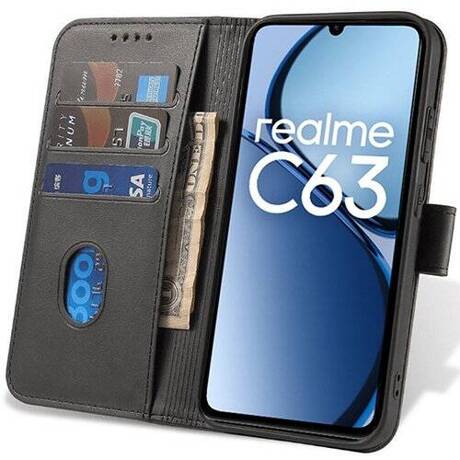 Etui do Realme C63 / C61 SKÓRZANE SKIN + SZKŁO HARTOWANE