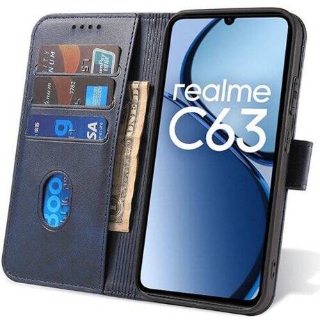 Etui do Realme C63 / C61 SKÓRZANE SKIN + SZKŁO HARTOWANE