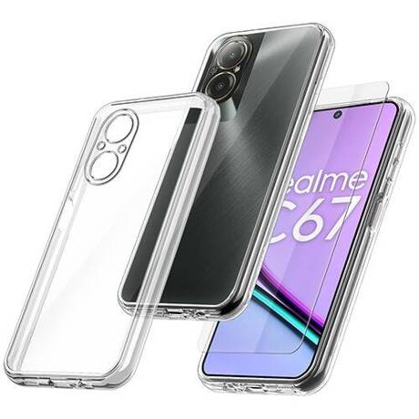 Etui do Realme C67 WZMACNIANE 360° CASE + SZKŁO HARTOWANE