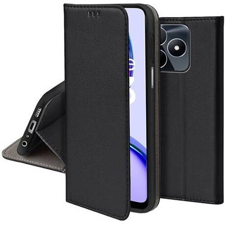 Etui do Realme Note 50 skórzane magnetyczne z klapką + SZKŁO HARTOWANE