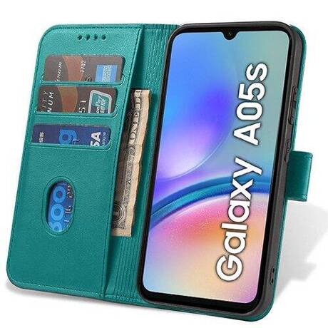 Etui do Samsung Galaxy A05s SKÓRZANE portfel SKIN + SZKŁO HARTOWANE