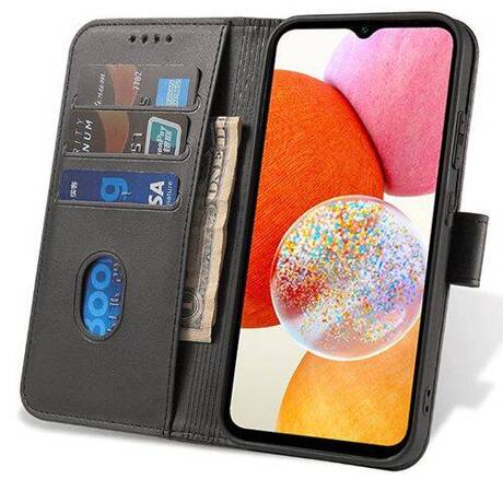 Etui do Samsung Galaxy A14 4G / 5G SKÓRZANE SKIN + SZKŁO HARTOWANE