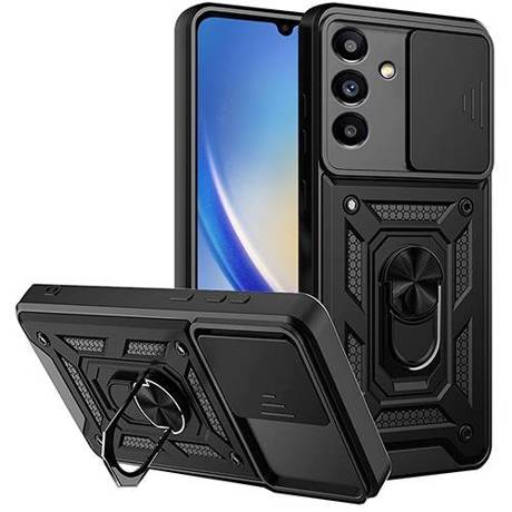 Etui do Samsung Galaxy A14 4G / A14 5G SLIDE RING CASE PANCERNE + SZKŁO HARTOWANE