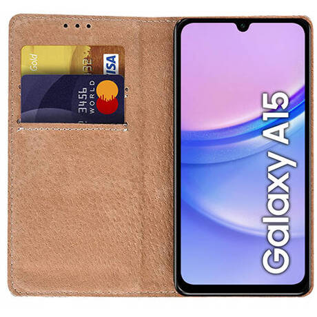 Etui do Samsung Galaxy A15 4G / A15 5G SKÓRZANE PORTFEL CASE + SZKŁO HARTOWANE