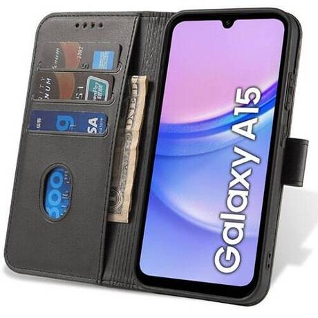 Etui do Samsung Galaxy A15 4G / A15 5G SKÓRZANE SKIN + SZKŁO HARTOWANE