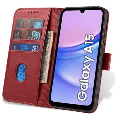 Etui do Samsung Galaxy A15 4G / A15 5G SKÓRZANE SKIN + SZKŁO HARTOWANE