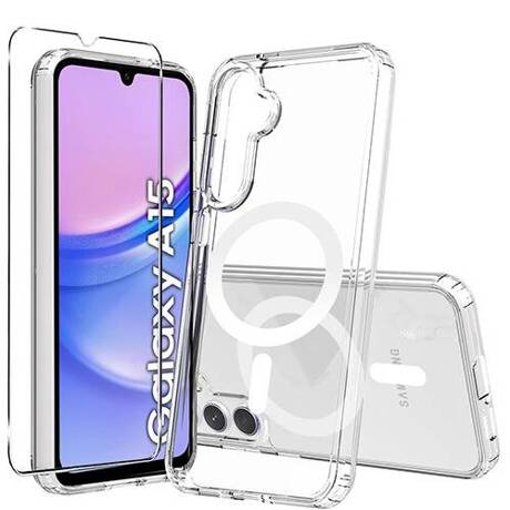 Etui do Samsung Galaxy A15 4G / A15 5G Silicone do Magsafe + SZKŁO HARTOWANE