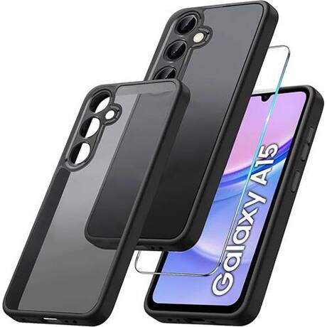 Etui do Samsung Galaxy A15 4G / A15 5G WZMACNIANE MATOWE CASE 360° + SZKŁO