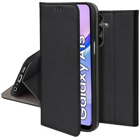 Etui do Samsung Galaxy A15 4G / A15 5G skórzane magnetyczne z klapką + SZKŁO HARTOWANE