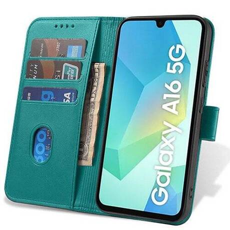 Etui do Samsung Galaxy A16 5G SKÓRZANE portfel SKIN + SZKŁO HARTOWANE