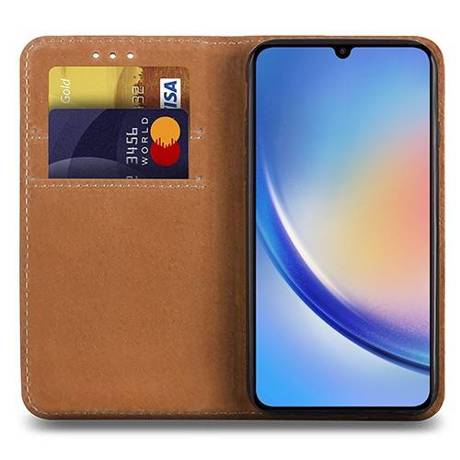 Etui do Samsung Galaxy A34 5G SKÓRZANE PORTFEL CASE + SZKŁO HARTOWANE