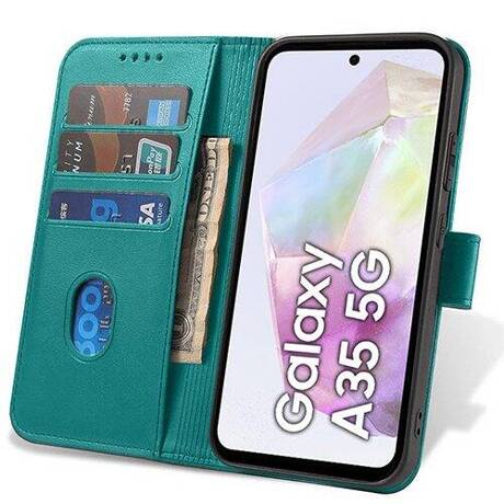 Etui do Samsung Galaxy A35 5G SKÓRZANE portfel SKIN + SZKŁO HARTOWANE