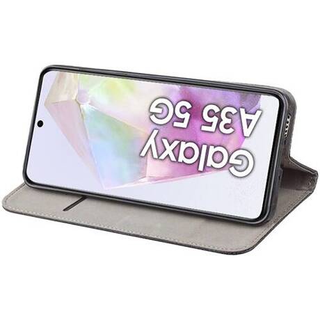 Etui do Samsung Galaxy A35 5G skórzane magnetyczne z klapką + SZKŁO HARTOWANE