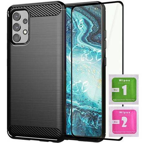 Etui do Samsung Galaxy A52 5G PANCERNE KARBON CASE + SZKŁO 5D