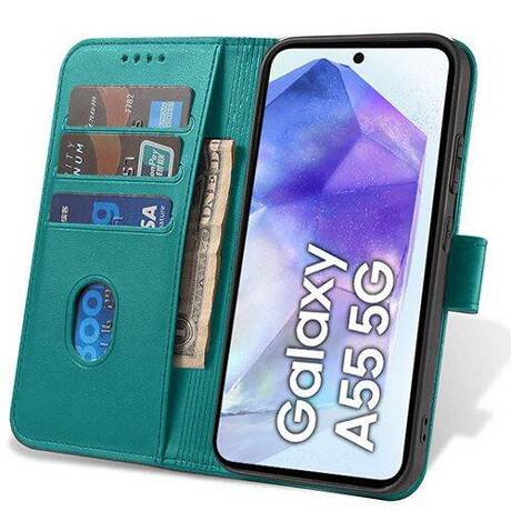 Etui do Samsung Galaxy A55 5G SKÓRZANE portfel SKIN + SZKŁO HARTOWANE