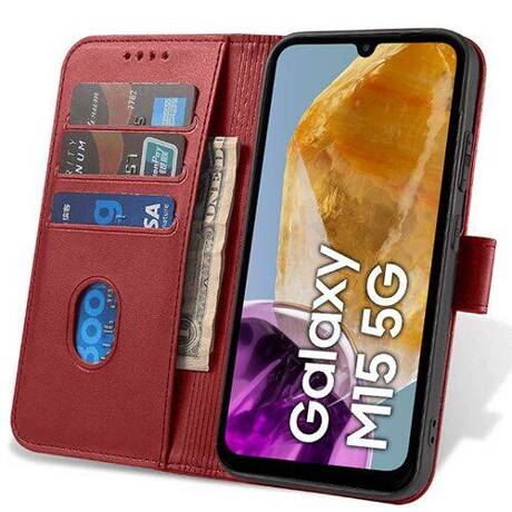 Etui do Samsung Galaxy M15 5G SKÓRZANE SKIN + SZKŁO HARTOWANE