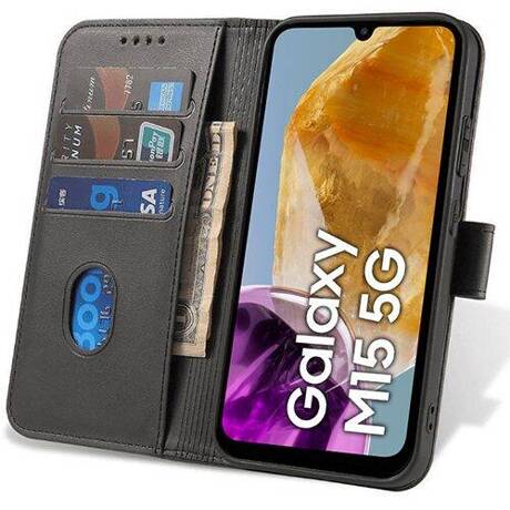 Etui do Samsung Galaxy M15 5G SKÓRZANE SKIN + SZKŁO HARTOWANE