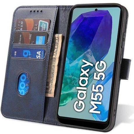 Etui do Samsung Galaxy M55 5G SKÓRZANE SKIN + SZKŁO HARTOWANE