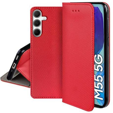 Etui do Samsung Galaxy M55 5G SMART MAGNET CASE + SZKŁO HARTOWANE