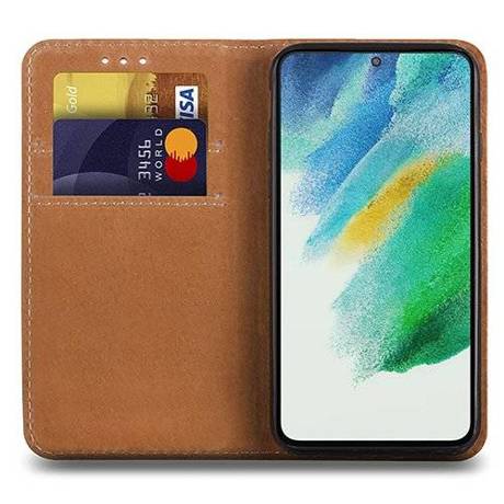 Etui do Samsung Galaxy S21 FE 5G SKÓRZANE PORTFEL + SZKŁO HARTOWANE