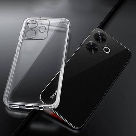 Etui do Xiaomi Redmi 13 4G WZMACNIANE 360° CLEAR CASE + SZKŁO HARTOWANE