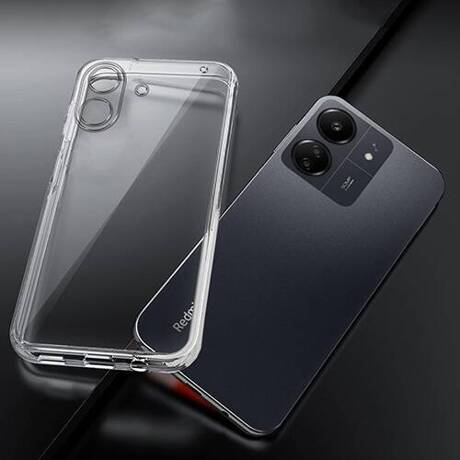 Etui do Xiaomi Redmi 13C 4G / POCO C65 WZMACNIANE 360° CLEAR CASE + SZKŁO HARTOWANE