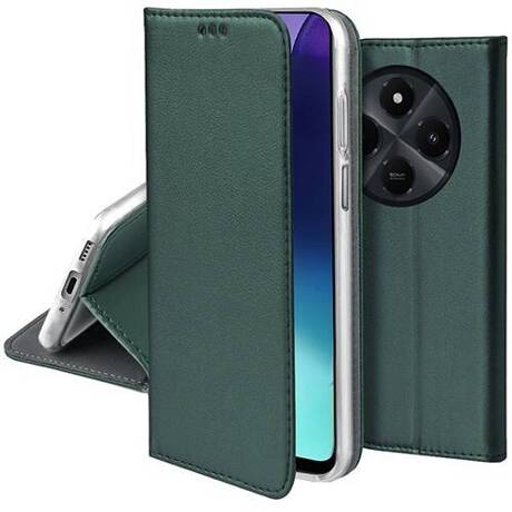 Etui do Xiaomi Redmi 14C skórzane magnetyczne z klapką + SZKŁO HARTOWANE