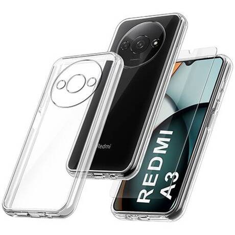 Etui do Xiaomi Redmi A3 WZMACNIANE 360° CASE + SZKŁO HARTOWANE