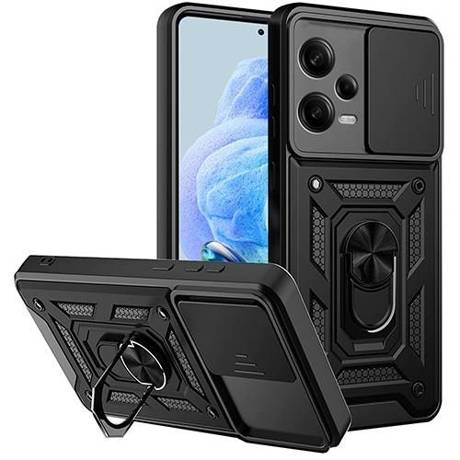 Etui do Xiaomi Redmi Note 12 Pro 5G SLIDE RING CASE PANCERNE + SZKŁO HARTOWANE