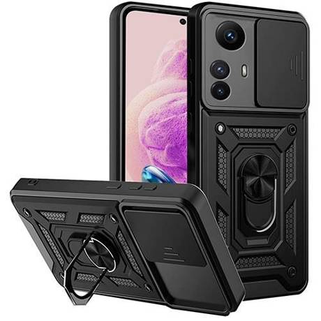 Etui do Xiaomi Redmi Note 12S SLIDE RING CASE PANCERNE + SZKŁO HARTOWANE