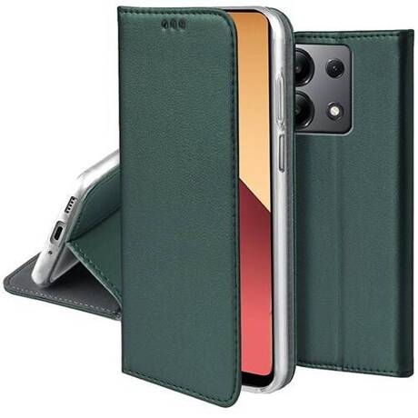 Etui do Xiaomi Redmi Note 13 Pro 4G skórzane magnetyczne z klapką + SZKŁO HARTOWANE