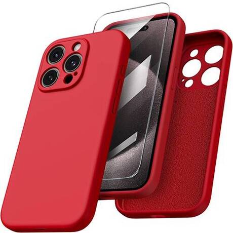 Etui do iPhone 15 Pro Max SILICONE CASE + SZKŁO