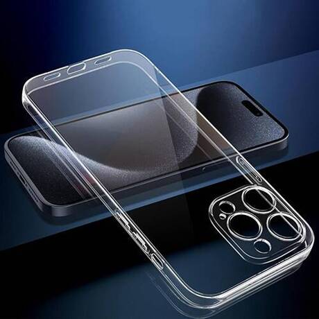 Etui do iPhone 15 Pro Max WZMACNIANE 360° CLEAR CASE + SZKŁO HARTOWANE