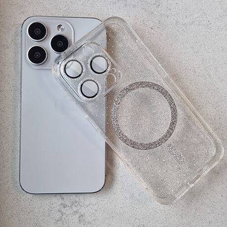 Etui do iPhone 15 Pro do Magsafe Clear Shine  + SZKŁO HARTOWANE 5D