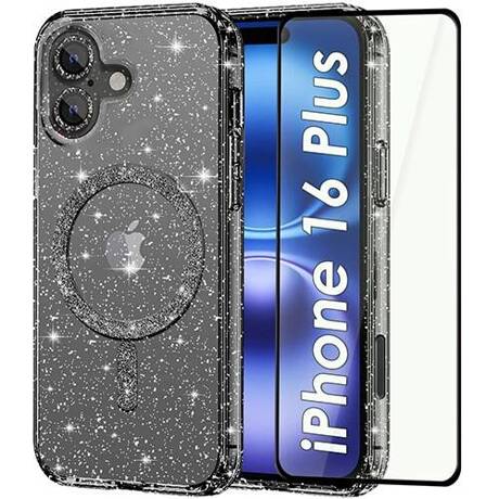 Etui do iPhone 16 Plus do Magsafe Clear Shine  + SZKŁO HARTOWANE 5D