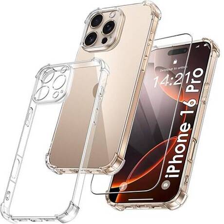 Etui do iPhone 16 Pro ANTI SHOCK CASE + SZKŁO HARTOWANE