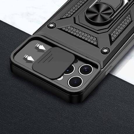 Etui do iPhone 16 Pro SLIDE RING CASE PANCERNE + SZKŁO HARTOWANE