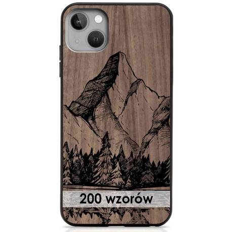 Etui drewniane do iPhone 14 CASE wzory + szkło